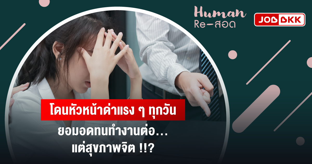 หางาน,สมัครงาน,งาน,โดนหัวหน้าด่าแรง ๆ ทุกวัน ยอมอดทนทำงานต่อ แต่สุขภาพจิต ?